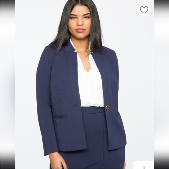 NWT Eloquii The Ultimate Stretch Suit Blazer in Navy Size 14 - Picture 1 of 9